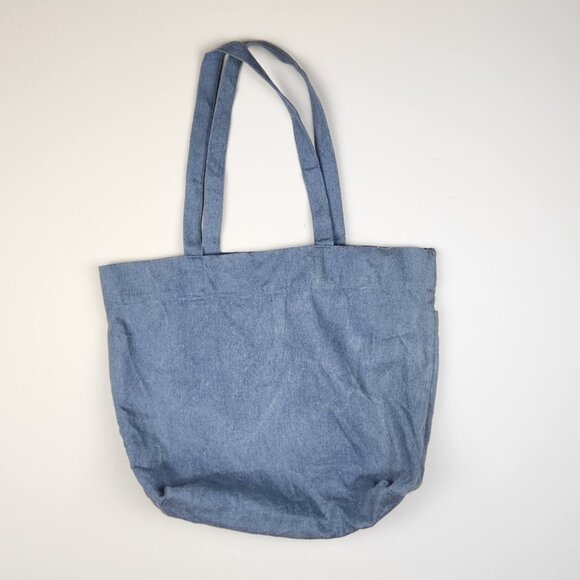 GDS Cloth Goods Blue Chambray Cotton Tote Bag Pockets - Picture 2 of 7